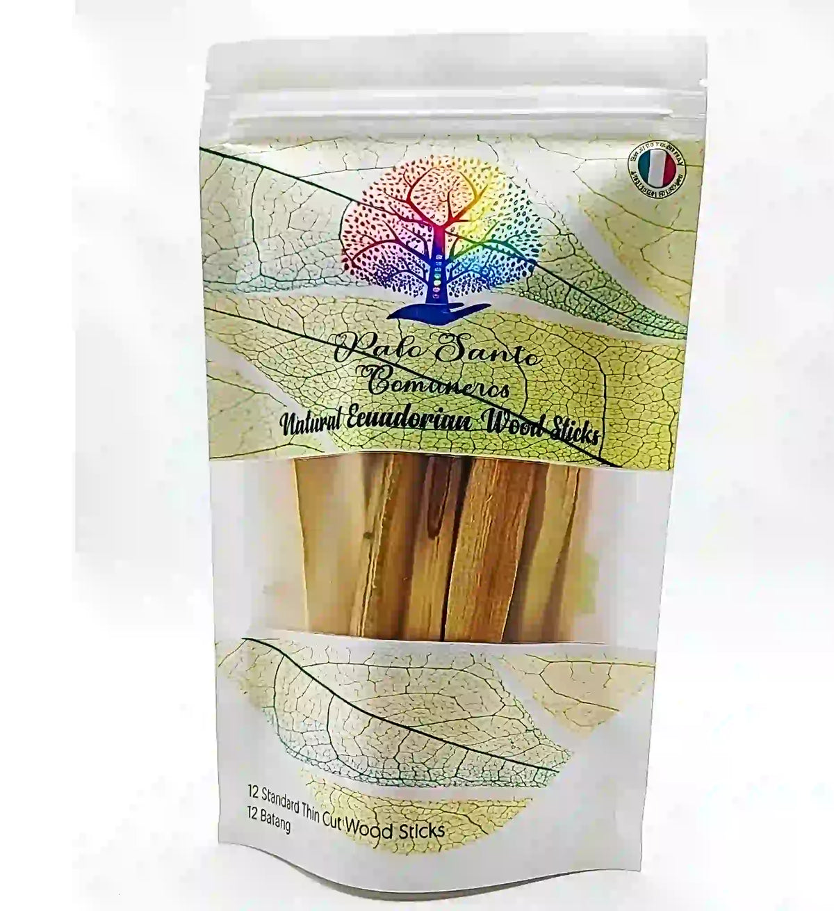 Lit Palo Santo Smoke Trail in Ceramic Burner - Natural Citrus and Pine Room Deodorizer Log
