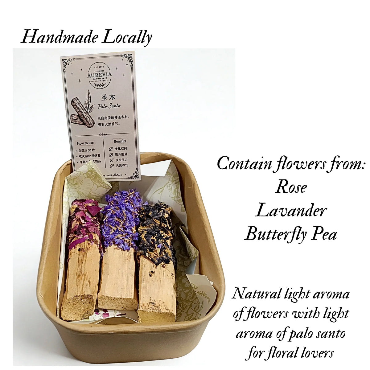 hick Cut Palo Santo Aromatic Wood Dimensions - Long Lasting Natural Home Deodorizing Fragrance